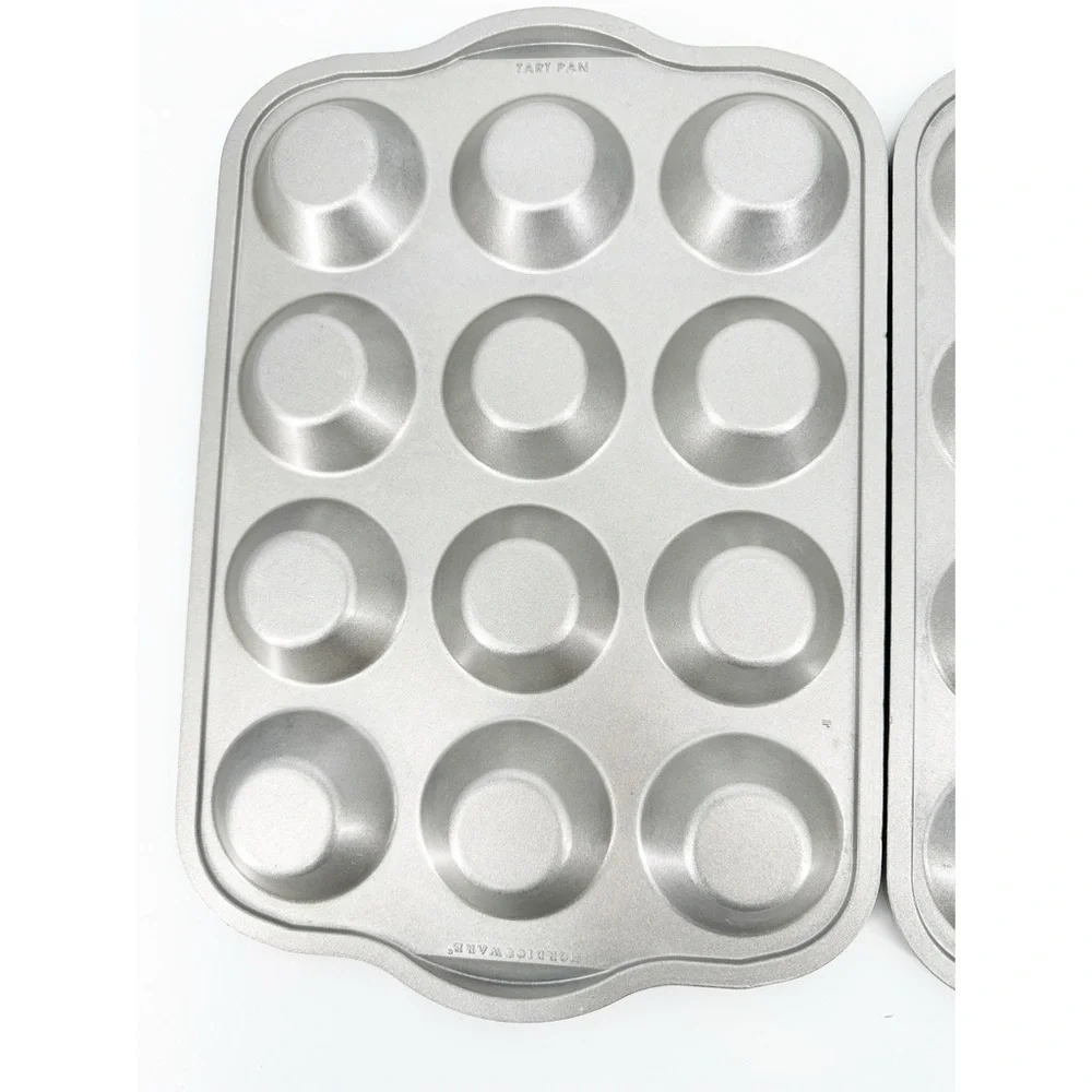 2 - Nordic Ware 12 Count Tart Heavy Duty Cast Aluminum Quiche Mini Muffin Pans